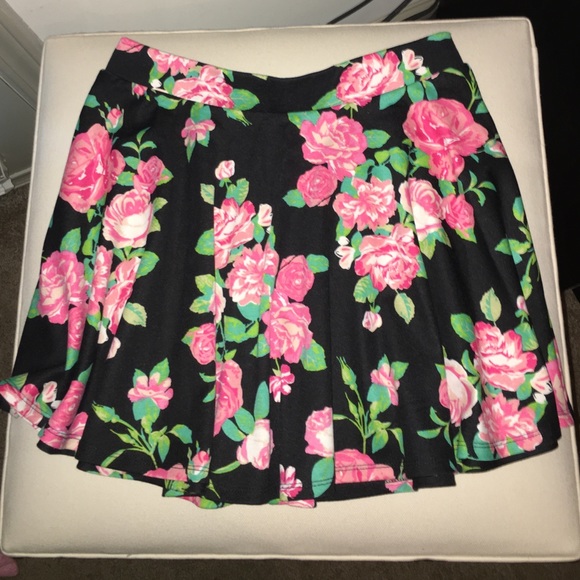 Flower Print Circular Skirt