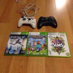 Xbox 360 controllers and games