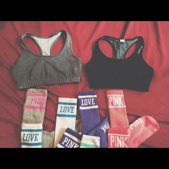 Sport bras and socks