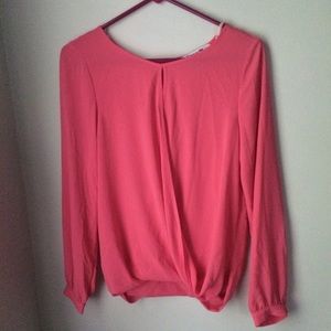 Pink Twisted Sheer Top