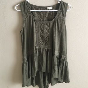 Anthropologie green peplum top