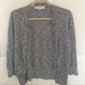 Loft gray button down cardigan