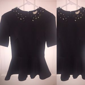 Black peplum top