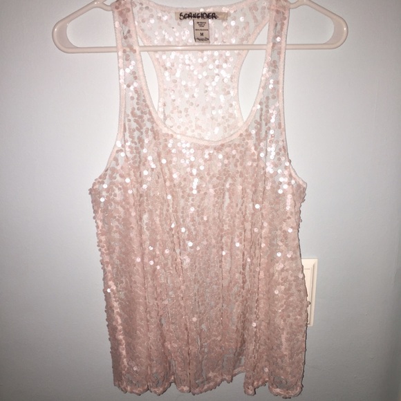 American Rag Tops - Sequin loose fitted racerback tank