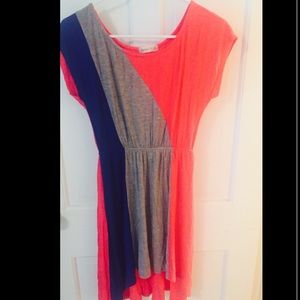 Multicolored high/low dress