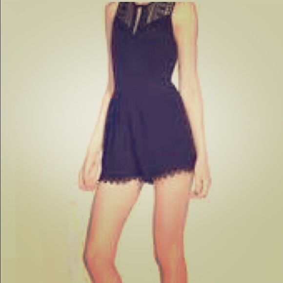 Astr lace black romper