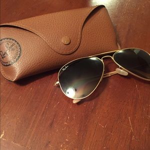 Womens brown Ray bans aviators