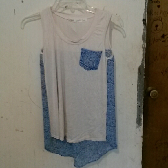 Blue and white tank top