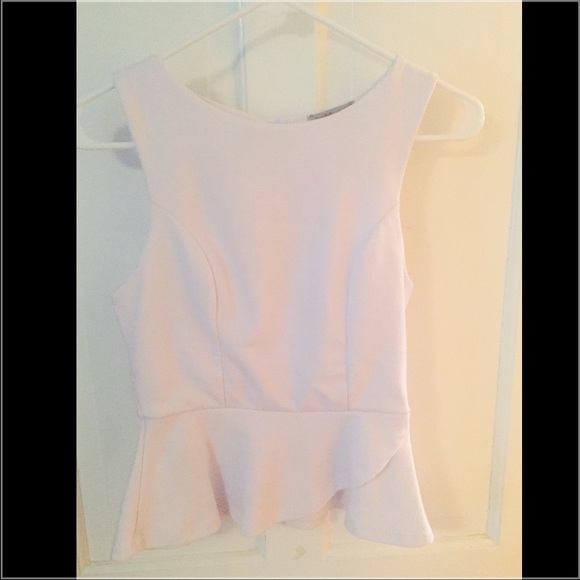 White peplum top
