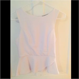 White peplum top