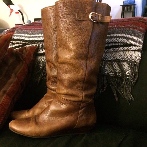 Steve Madden "Intyce" Cognac Leather Boots - Picture 1 of 4