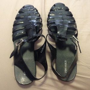 Black jelly shoes