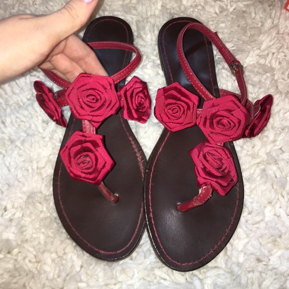 Red Bamboo Sandals
