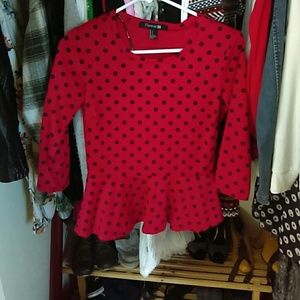 Polka dot peplum top