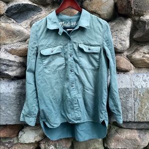 Madewell Oversize Green button down