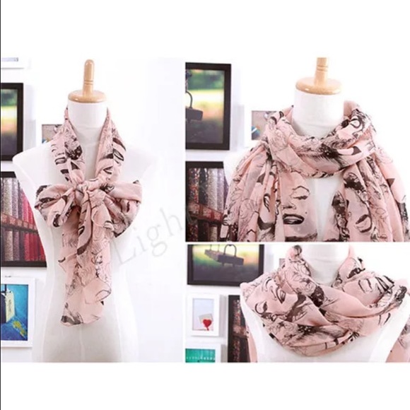 Pink and black Marylin Monroe scarf