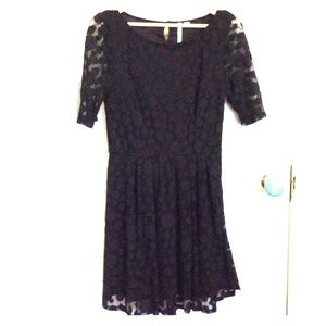 Black polka dot dress