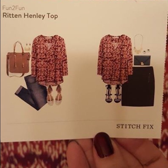 Fun 2 Fun Ritten Henley Top XL