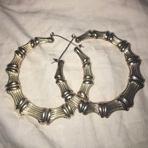 Gold bamboo earrings