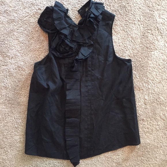 Allsaints Spitalfields black ruffle top