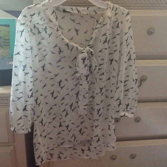 Sheer bird patterned blouse