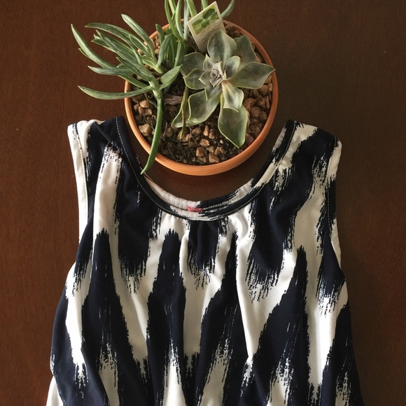 Ikat Navy and White Maxi Dress