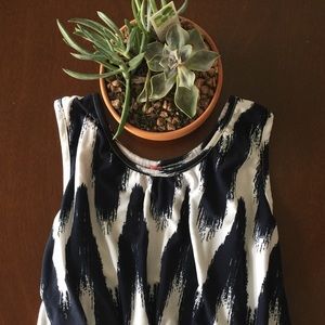 Ikat Navy and White Maxi Dress