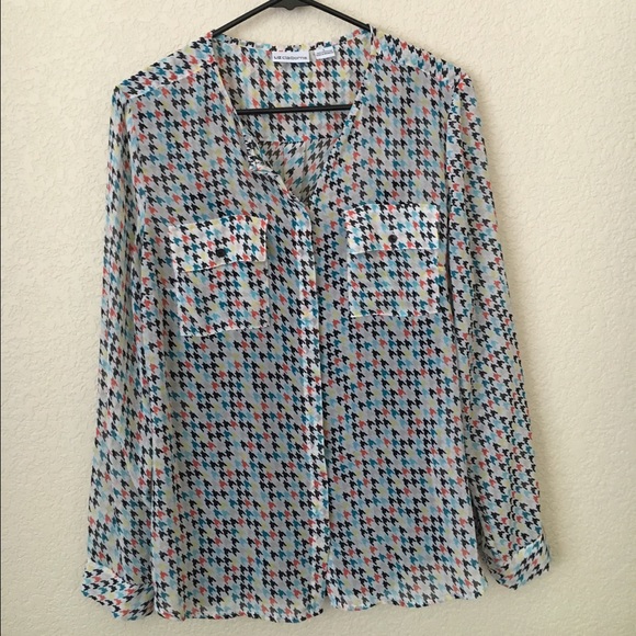 Liz Claiborne Tops - Multi color herringbone print blouse