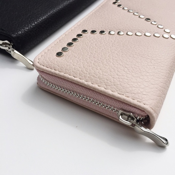 NWT || Blush Rose Faux Leather Studded Wallet - Picture 2 of 4