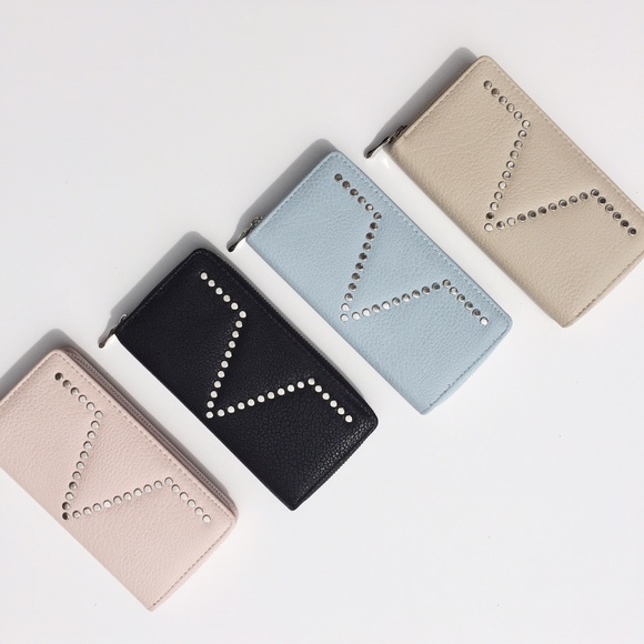 NWT || Blush Rose Faux Leather Studded Wallet - Picture 3 of 4