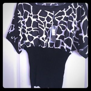 Women's New black giraffe print blouse