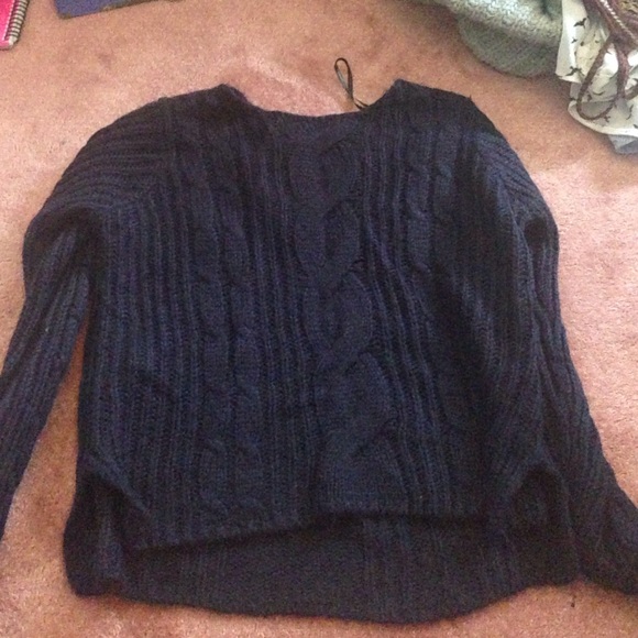 Blue crochet sweater