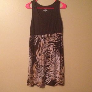 Patterned tank top dress with wrap skirt