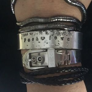Indie-Punk Vintaged Cuff/Custom Handstamp Cuff