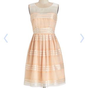 Fanciful flair dress in peach