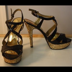 Strappy 4inch heels with gold touch