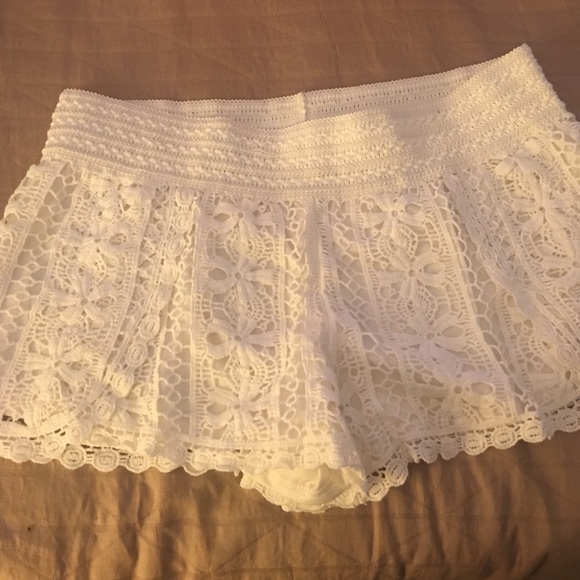 Off white eyelet shorts