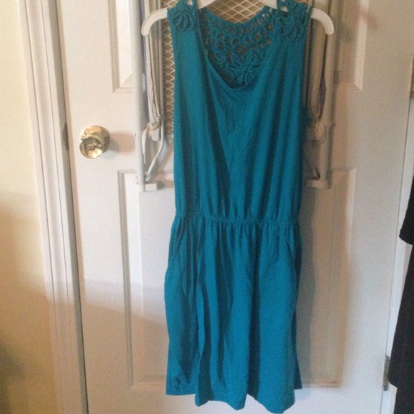 Teal cinched dress