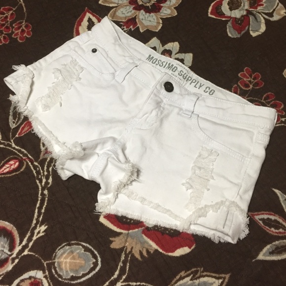White cut off shorts