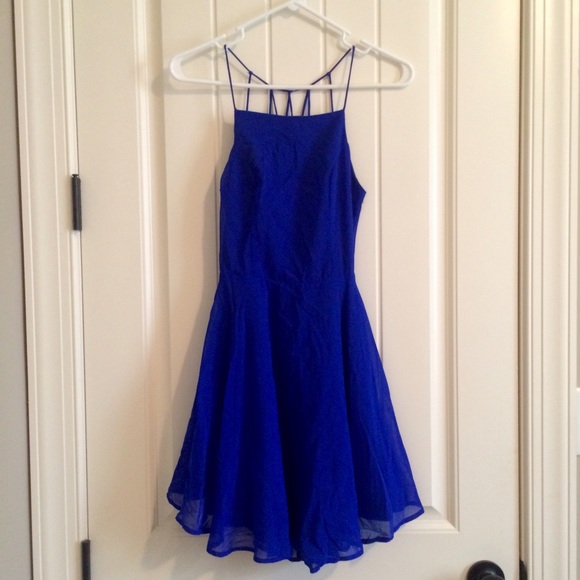 Vibrant Royal Blue Skater Strappy Dress