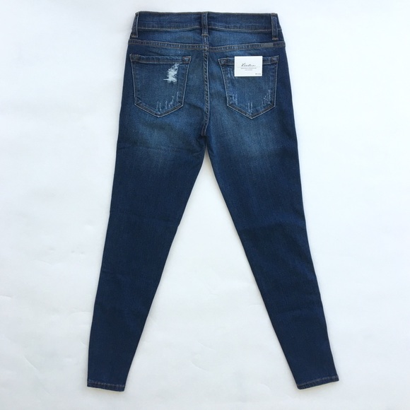 Distressed Skinny Jeans With Notched Ankle - Picture 3 of 5