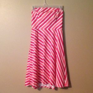 Ann Taylor Strapless Striped Dress