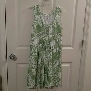 Green & white sun dress