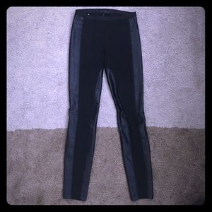 BCBG black leather skinny fit pants/leggings