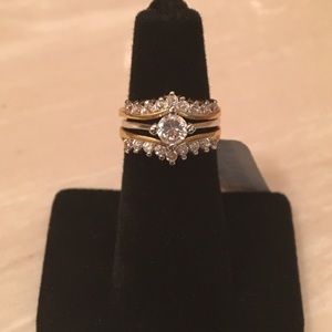 SIZE 5 2PC CZ ENGAGEMENT RING SET