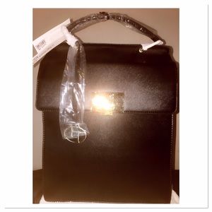 Black Backpack Purse With Handle & Straps NWT