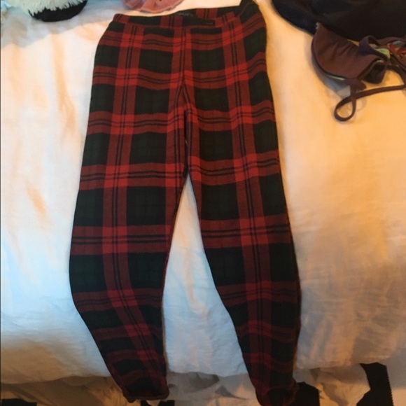 Topshop plaid leggings