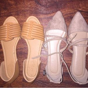 Pointed toe flats/open toed flats