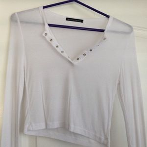 White long sleeve brandy melville top
