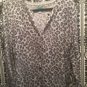 Old Navy Maternity Snow Leopard Cardigan L